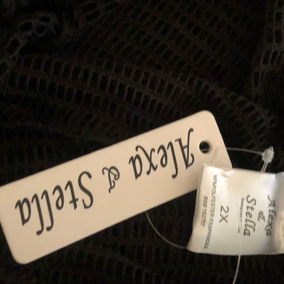 NWT Sheer Black Beach Palazzo Pants Cover-up Plus 1X - Picture 3 of 3